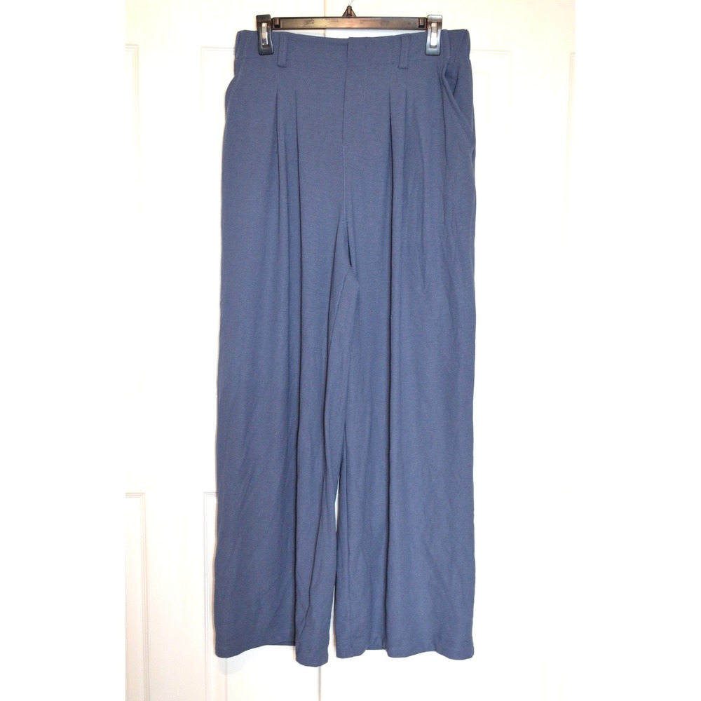 Halara Blue Loose Fit High Waist Wide Leg Pull on Pants Women's Size‎ L Nwt's